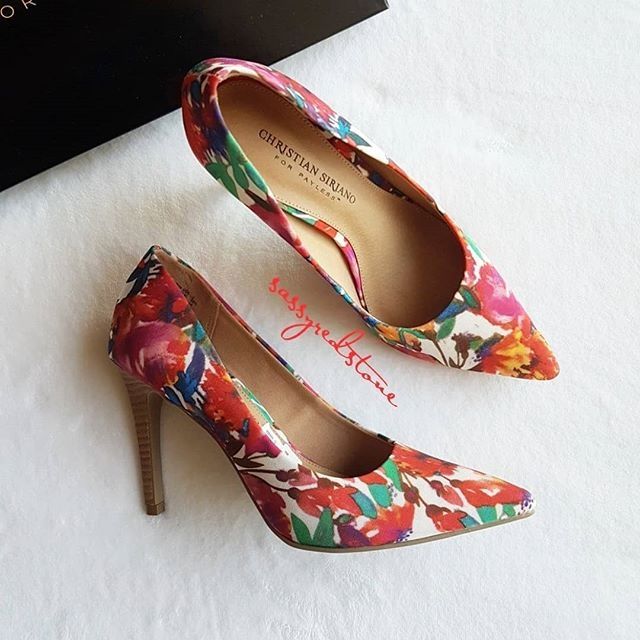 christian siriano floral pumps