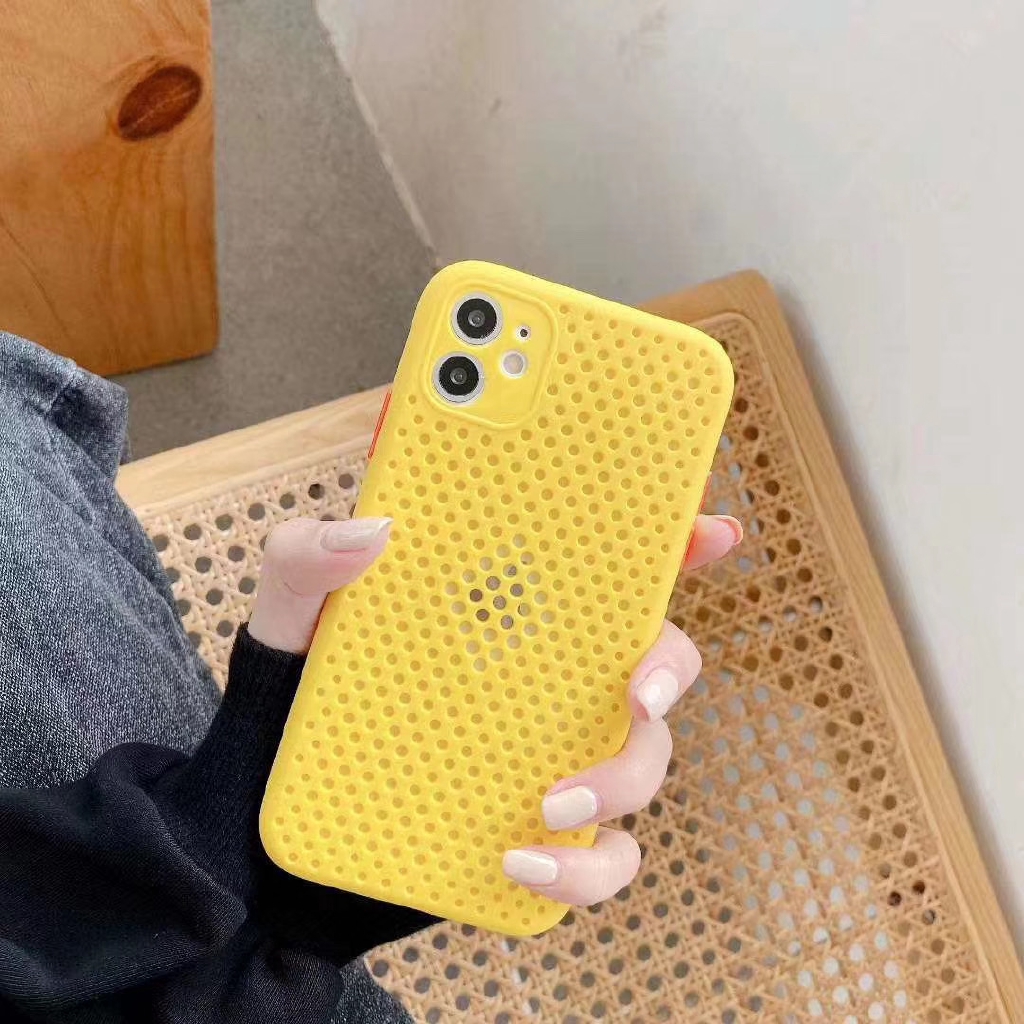 Yellow Purple Pink Color Hollow Out Grid Case For Iphone 11 Pro X Xs Max Xr Soft Heat Dissipation Breathable Cover For Iphone 7 8 6 6s Plus Case Shopee Philippines