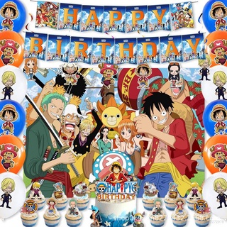 Naruto One Piece Japanese Manga Birthday Theme Party Set Pull Flag Balloon Cake Row Party Decoration Shopee Philippines