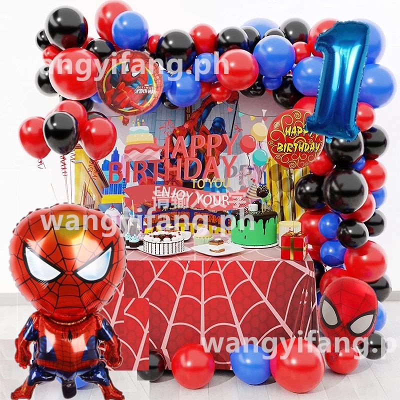 1Set Marvel 3D Spiderman Marvel Super Hero Balloon Arch Garland Latex ...