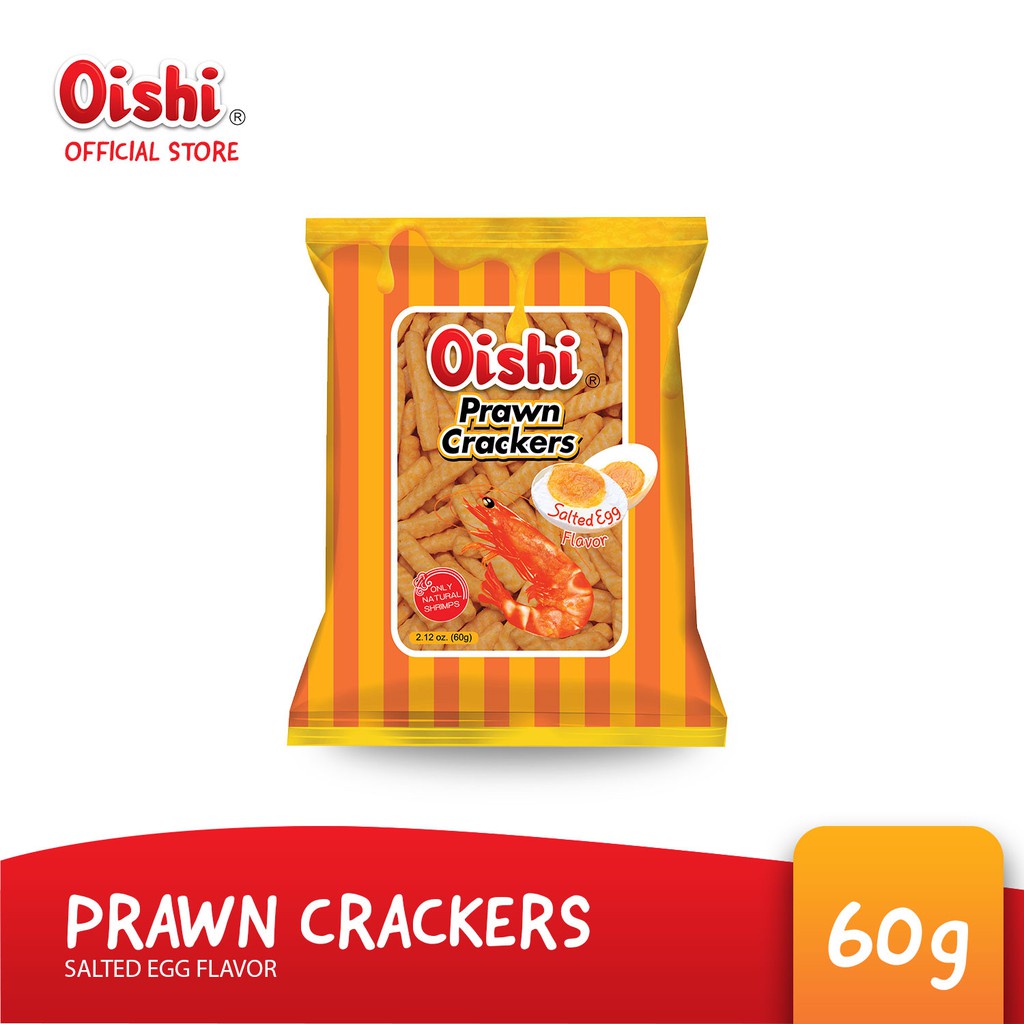 Oishi Prawn Crackers Salted Egg 60g Shopee Philippines