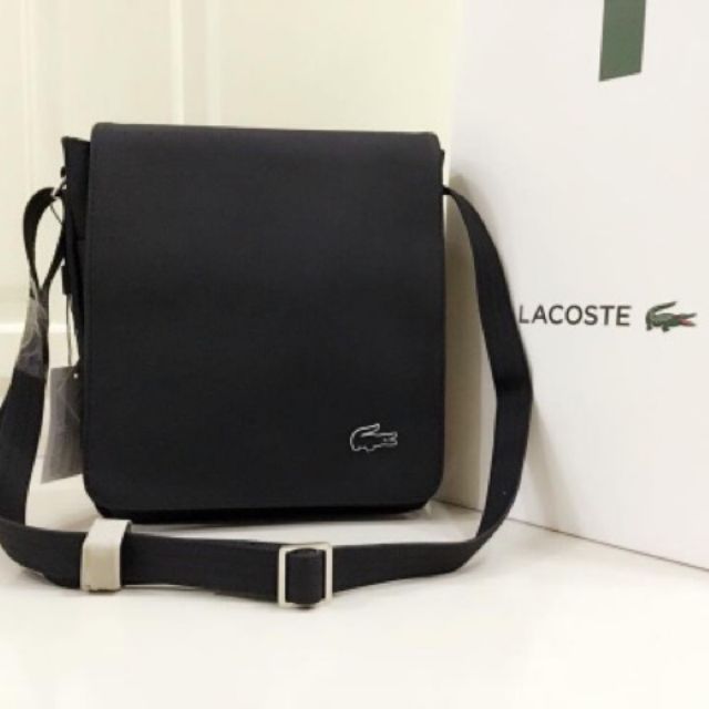 lacoste sling bag leather