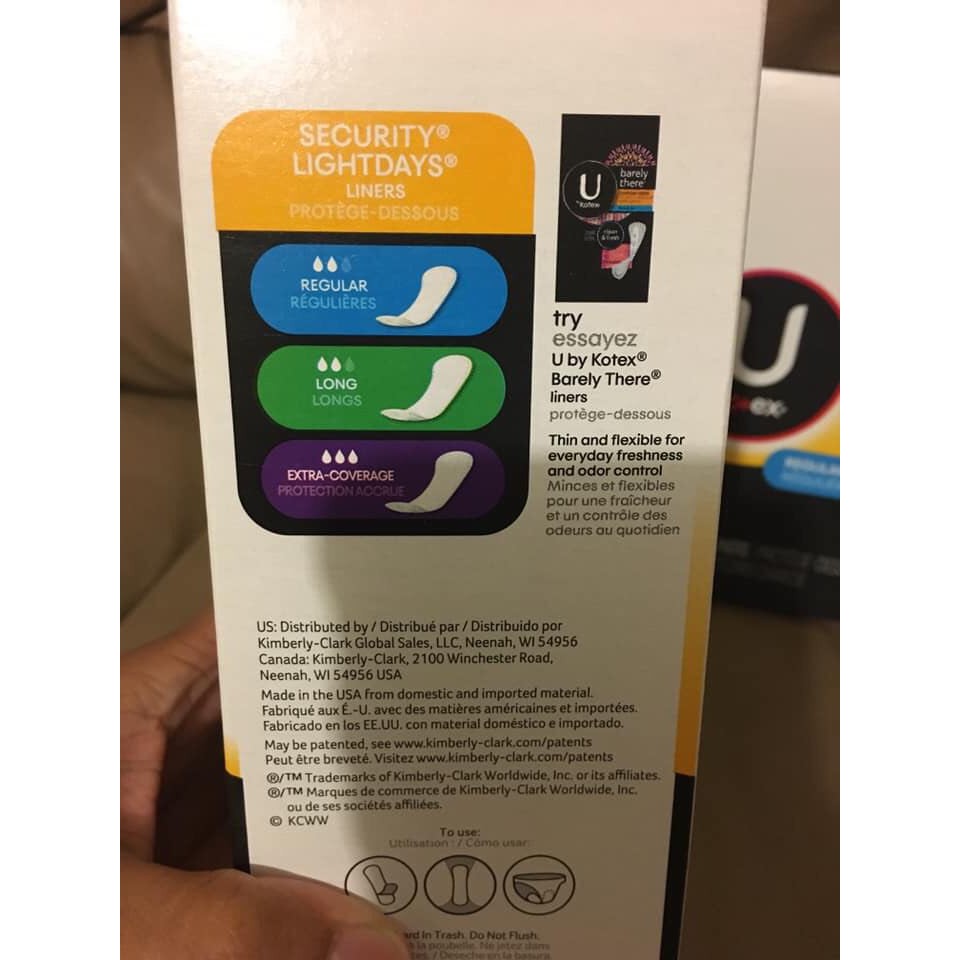 U By Kotex Security Lightdays Regular Liners 64 Counts Shopee Philippines