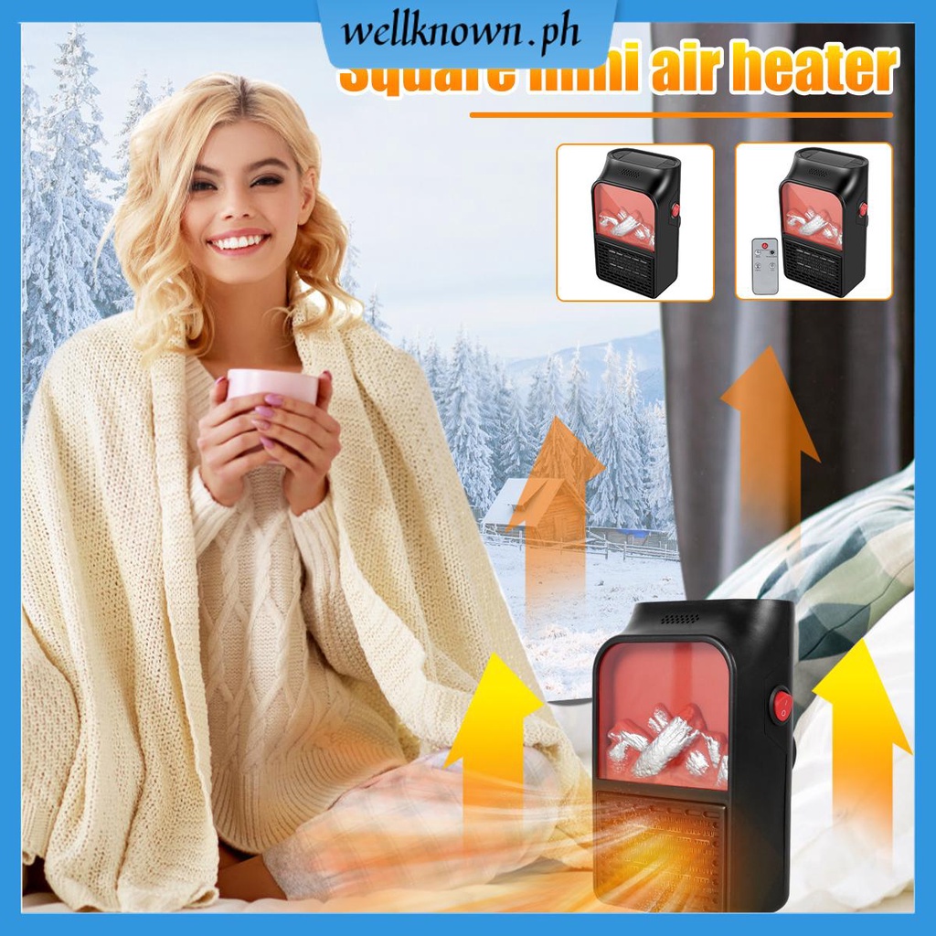 Fan Heater 500W Flame Effect Electric Room Heater Low Noise Fast