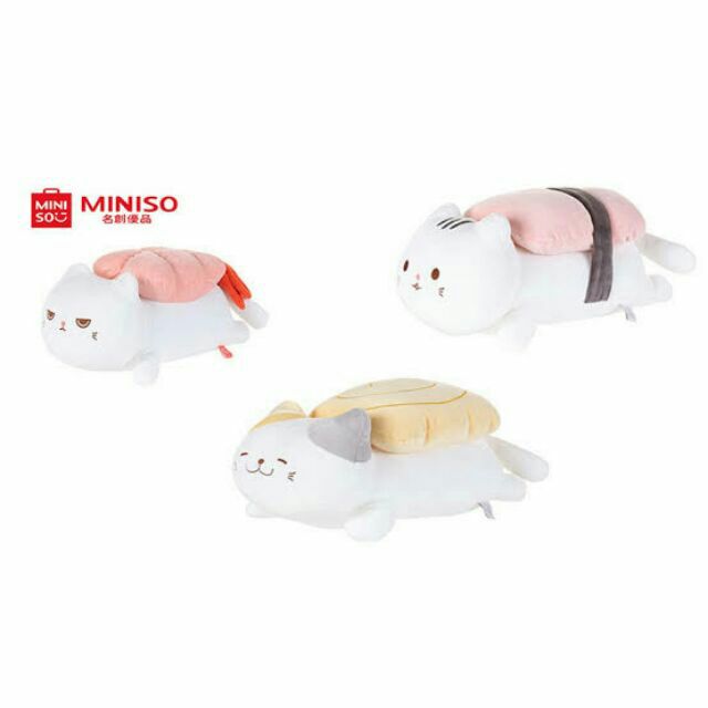 sushi cat plush toy miniso