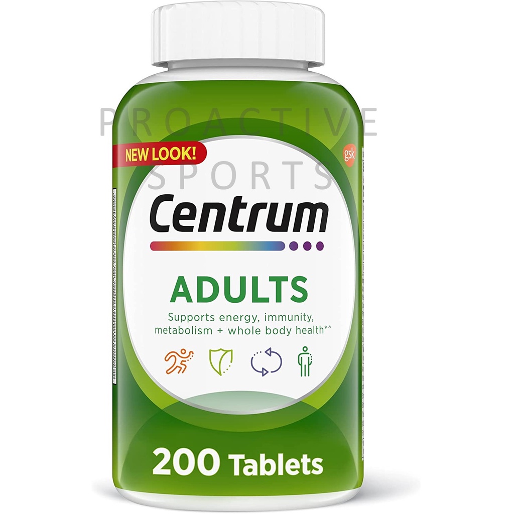Centrum Adults (New Look), 200 tablets, Expiry 12/2023 Shopee Philippines