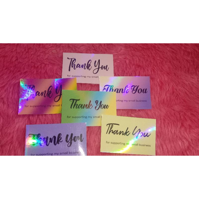 Holographic Thank You Card 50 Pcs Shopee Philippines