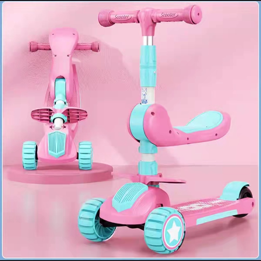 Children's scooter 2-12 years old can ride stroller music 5cm Hummer ...