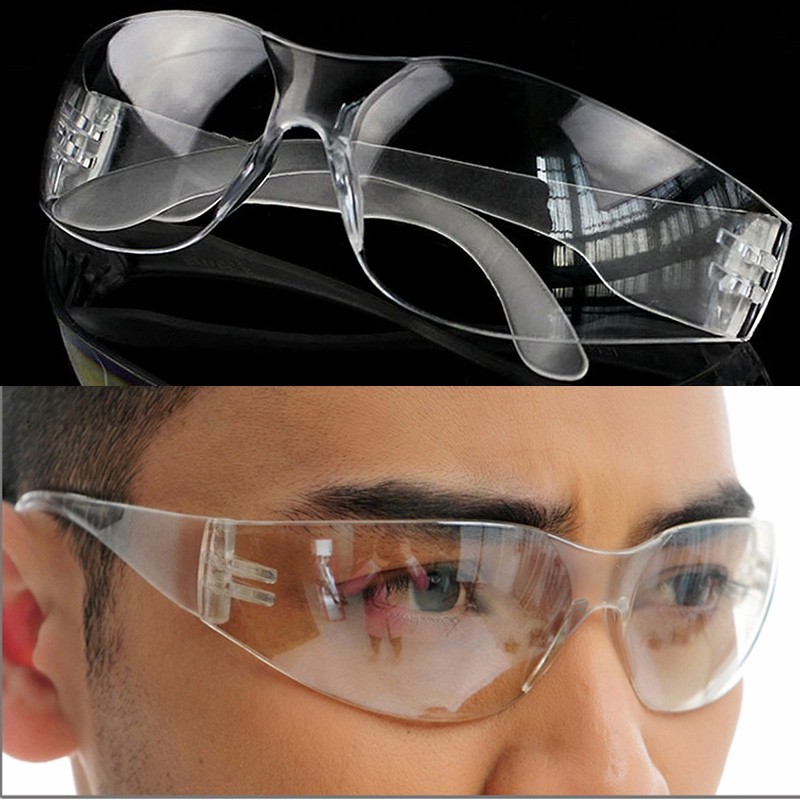 clear glass goggles