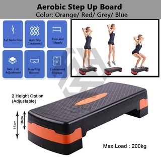 ❒3H Adjustable Non-Slip Aerobic Step Up Board Stepper Fitness Pedal Workout For Home Exercise and Yo