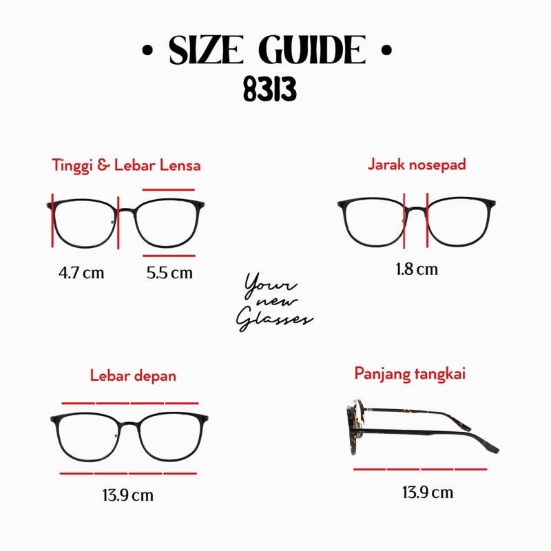 Frame Code 8313- yournewglasses/Iron frame/Box frame/Korean frame ...