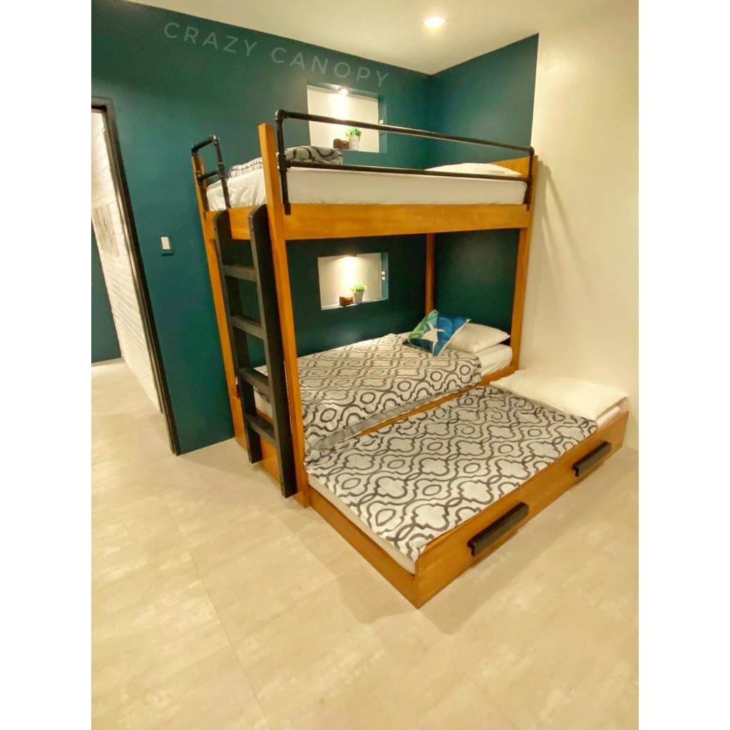 double deck bed with pull out