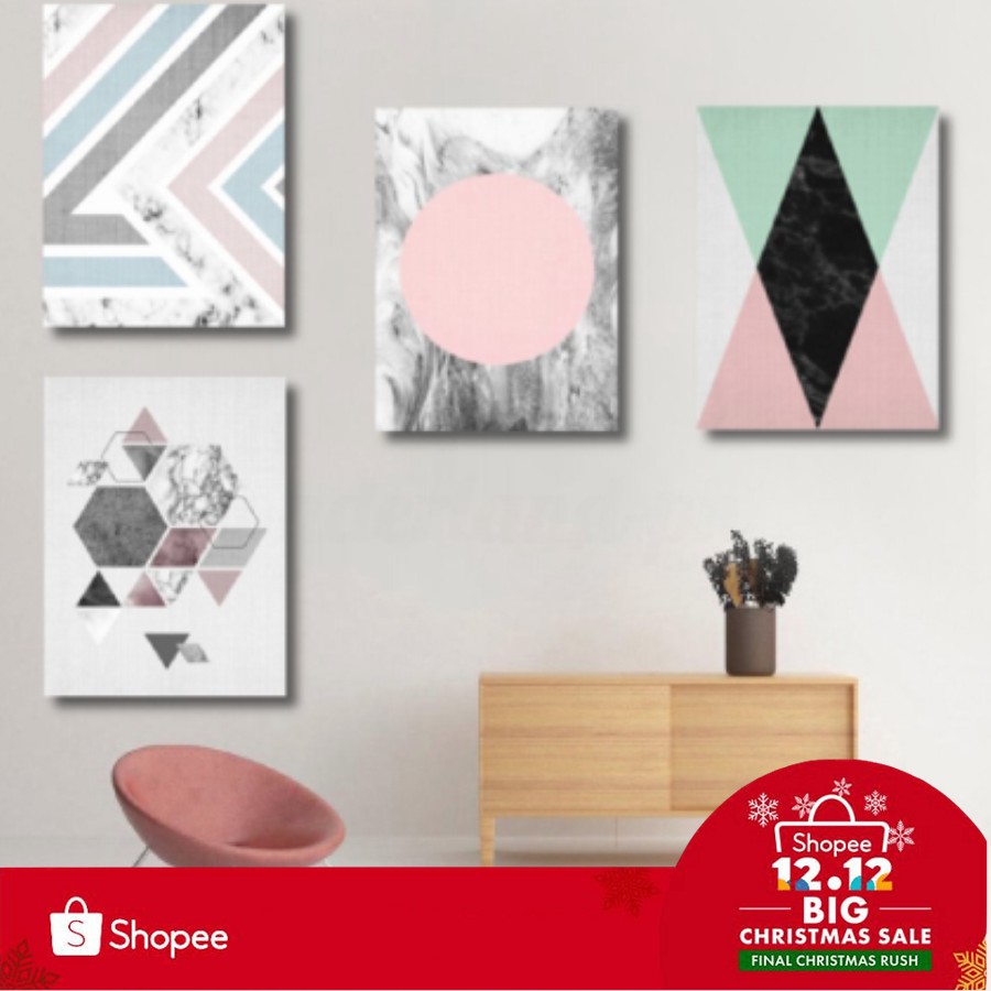 21x30cm Geometry Abstract Canvas Painting Wall Decor Shopee Philippines
