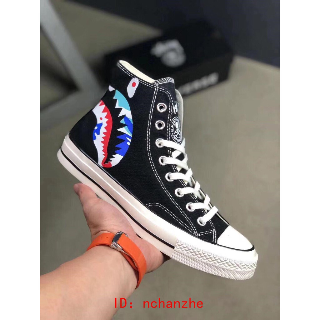 converse bape shark