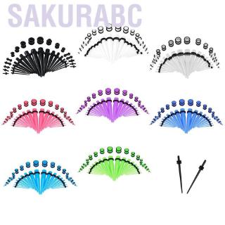 Sakurabc 36pcs Acrylic Tapers & Flesh Tunnels Ear Gauges Stretching Expanding Kit 14G-00G（Black） - i #4