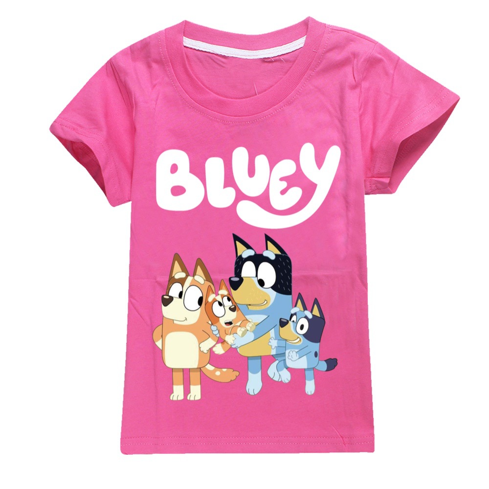Bingo Bluey Cartoon Children's T-shirt Kid T-shirt Party T-shirt 100% Cotton Fashion Theme Gift