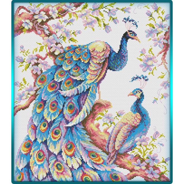 Colorful Peacock Cross Stitch Pattern Shopee Philippines