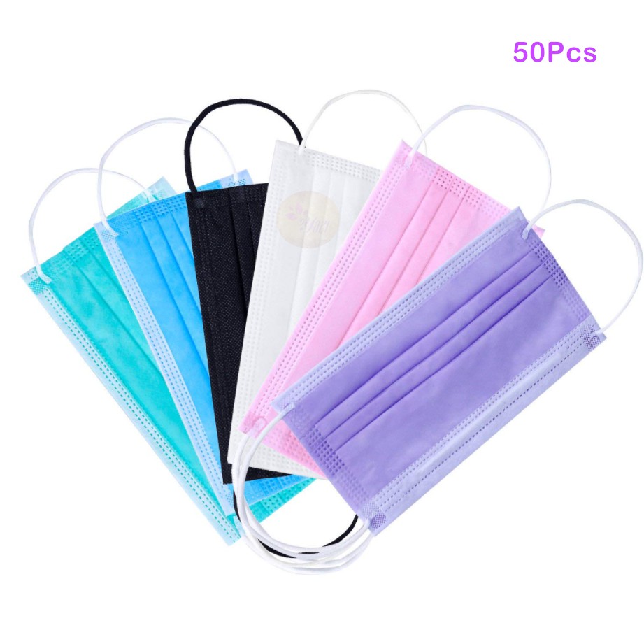 Disposable Face Mask 3ply Excellent Quality Various Colors 50pcs