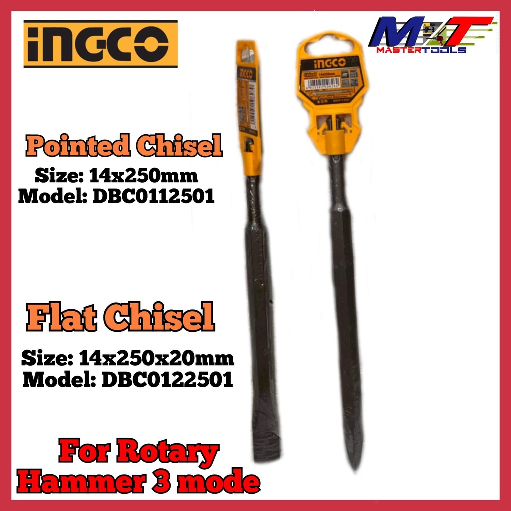 Ingco Rotary Hammer Chisel / Pointed Chisel / Flat Chisel (sold