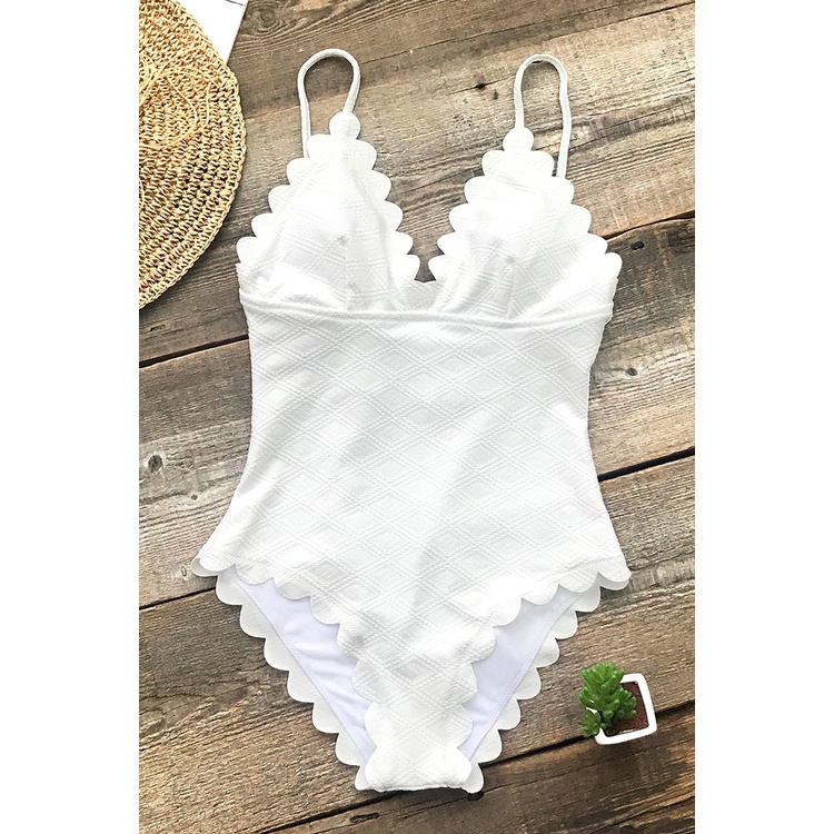 White Knitted Stretch One Piece Swimsuit or Bodysuit Shopee Philippines