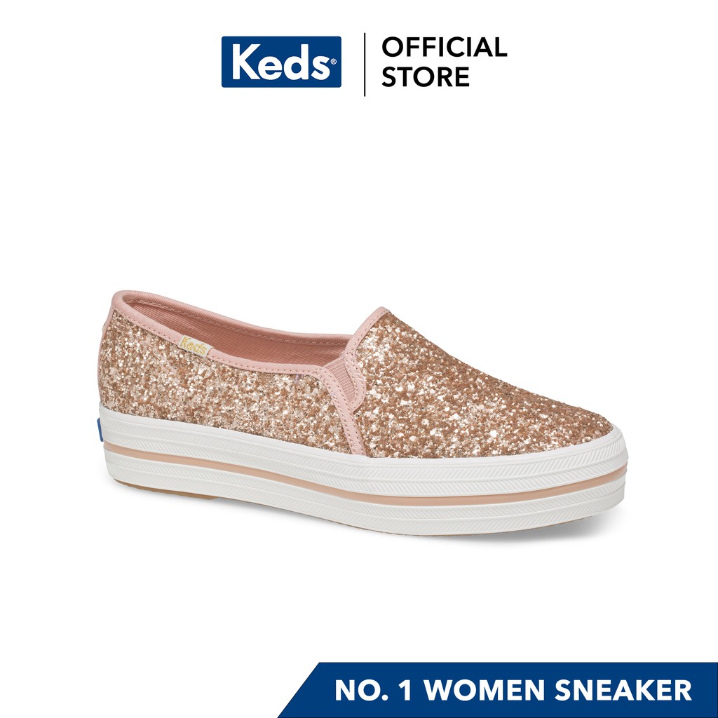 Keds Triple Decker Kate Spade Glitter Sneakers (Rose Gold) WF58740 | Shopee  Philippines