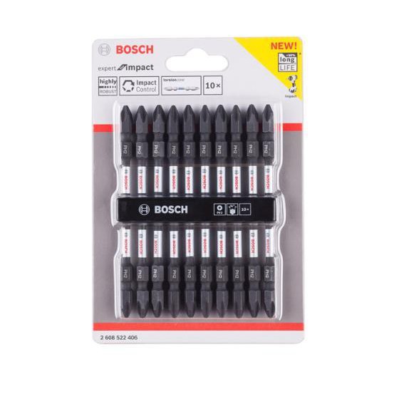Bosch Screwdriver Impact Bit set PH2 x 110mm Double Ended (10pcs) 2 608