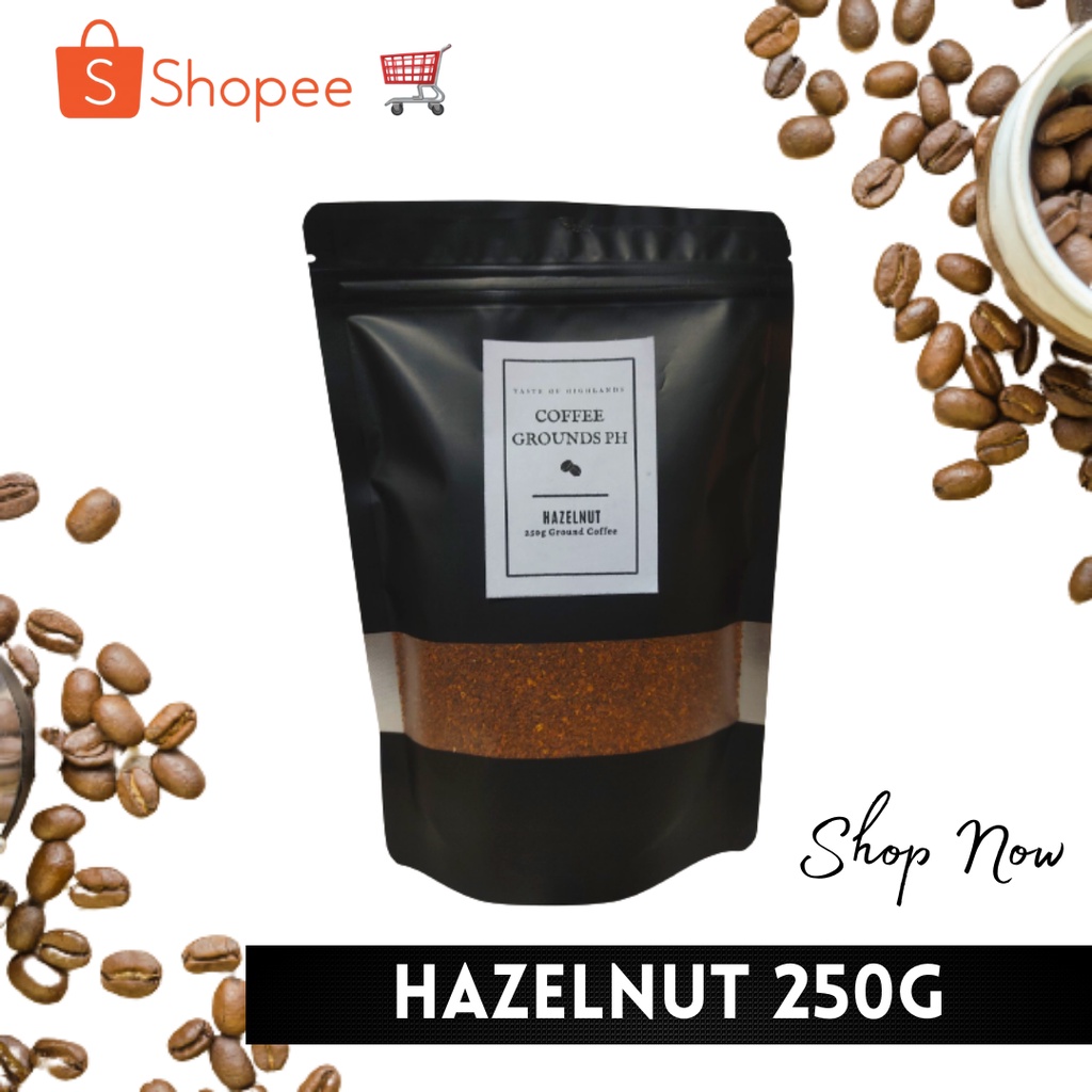 Coffee Grounds PH Hazelnut Dark Roast 250g Medium Ground Coffee in