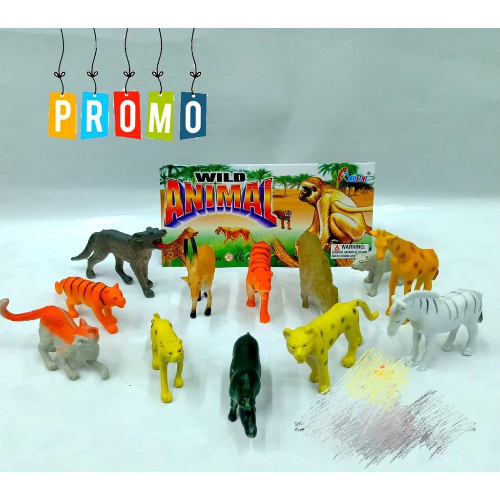 12 Pcs Animal Kids Toys Or Rubber Animals Toys Or Wild Animal Toys | Shopee  Philippines