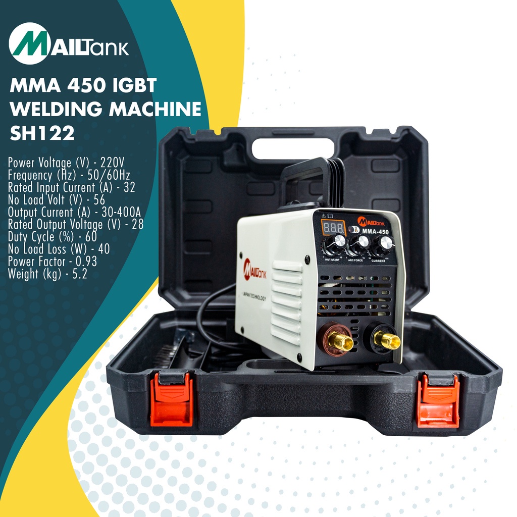 MAILTANK SH122 MMA 450 IGBT ARC FORCE WELDING MACHINE*vaispowertools