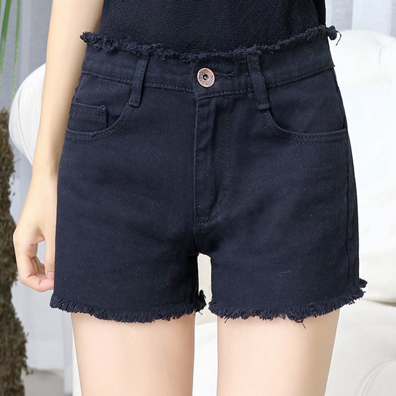 three quarter denim shorts