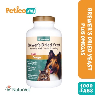 NaturVet Brewer’s Dried Yeast Formula Plus Omegas for Cats & Dogs 1000 Tablets (500g) Cl91