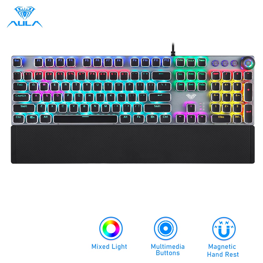AULA F2088pk Punk Gaming Mechanical Keyboard Full Keys AntiGhosting
