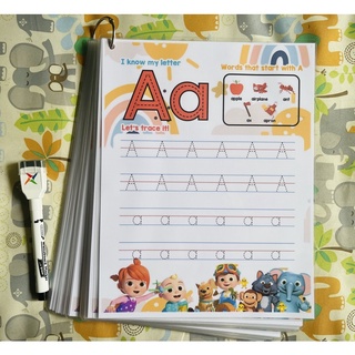 Laminated Worksheets Writing Tracing COCOMELON ALPHABET TRACING ...