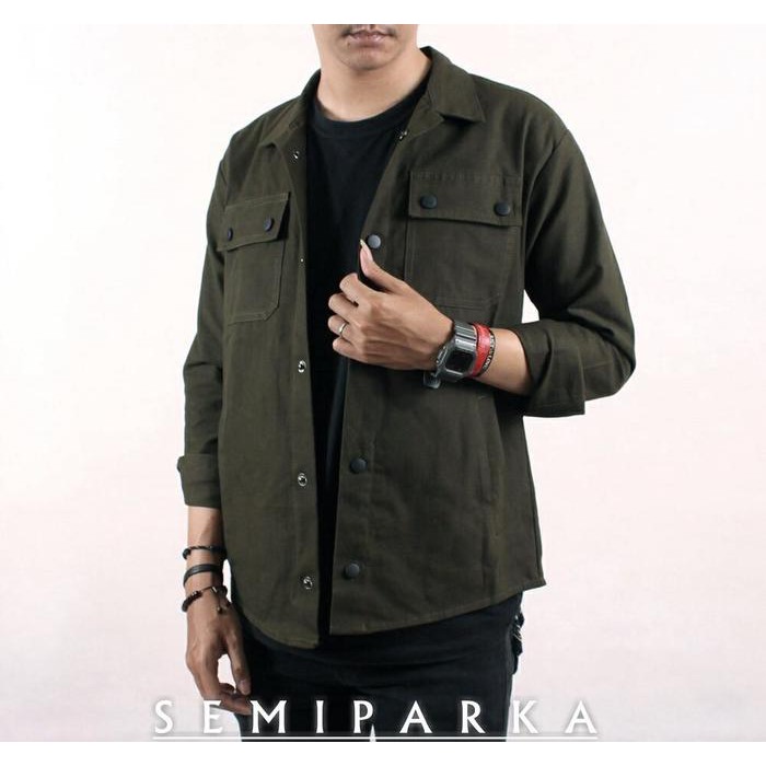 Download Cool Men S Semi Parka Jacket Amazing Truckker Jacket All Size Shopee Philippines