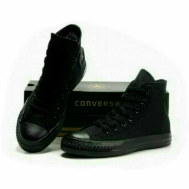 CONVERSE HIGH CUT ALL BLACK | Shopee Philippines