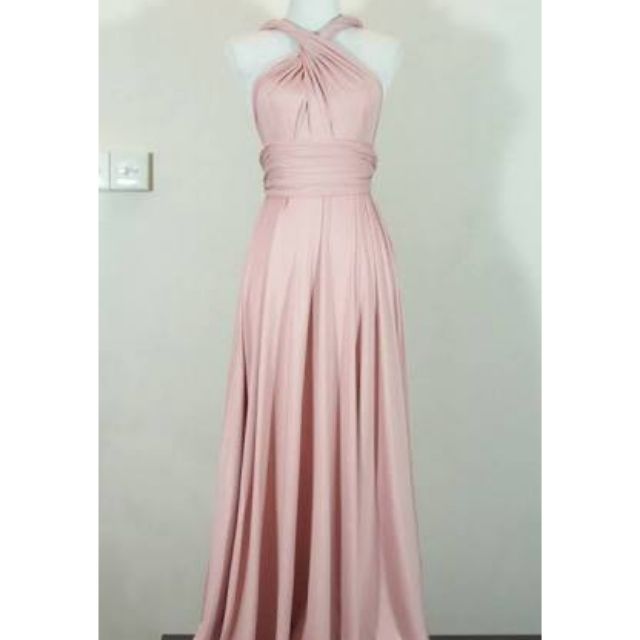 nude pink infinity dress
