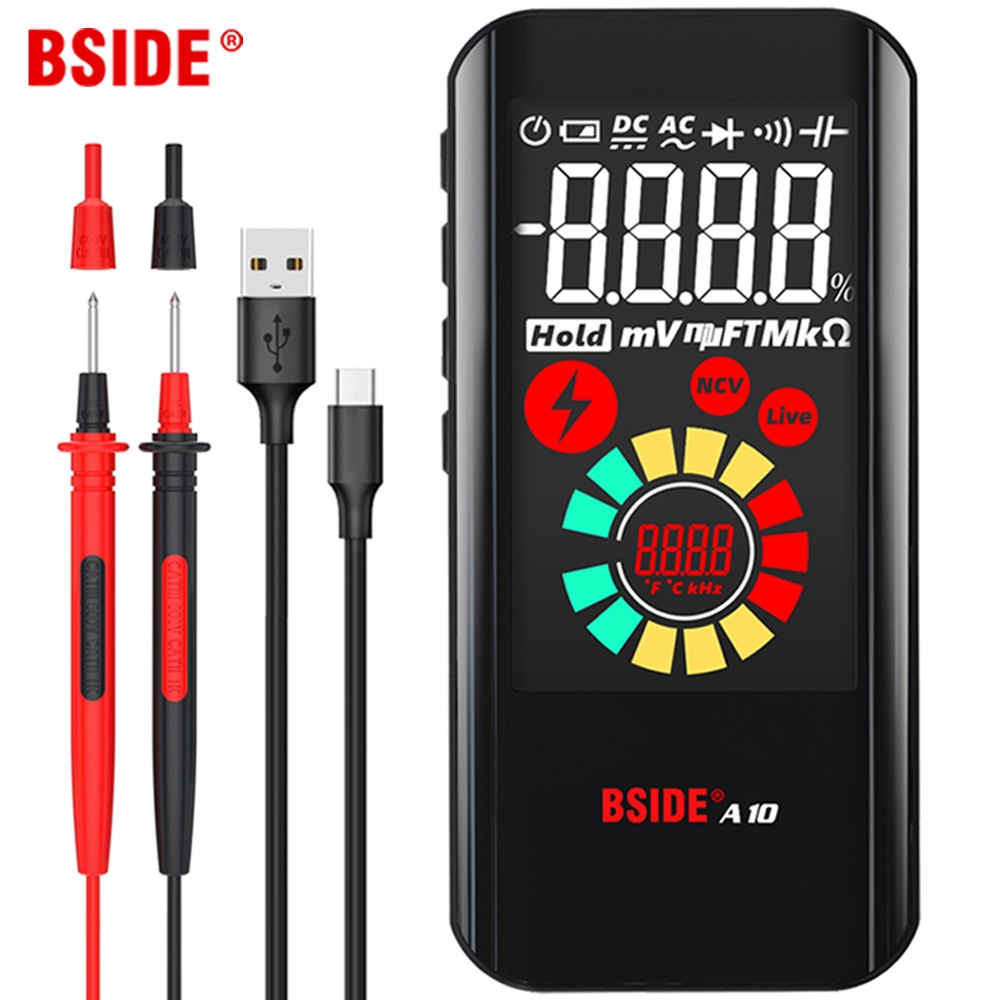 BSIDE A1 Voltage Tester Multimeter 3-Results Display Pocket Smart Voltmeter