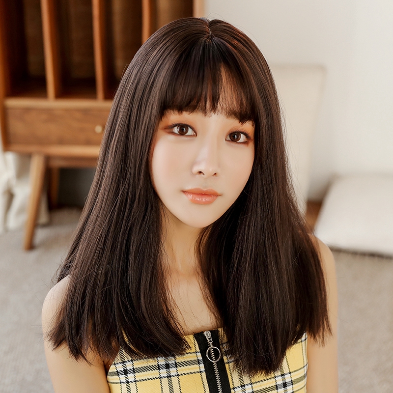 Long Hair Beard Party Air Bangs Wig Women Long Straight Hair