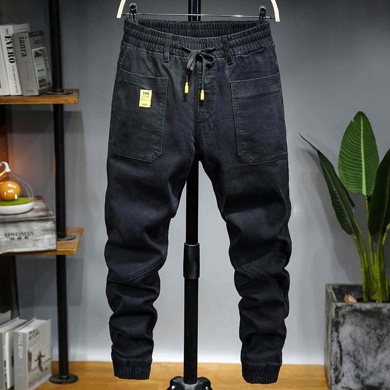 mens elastic ankle jeans