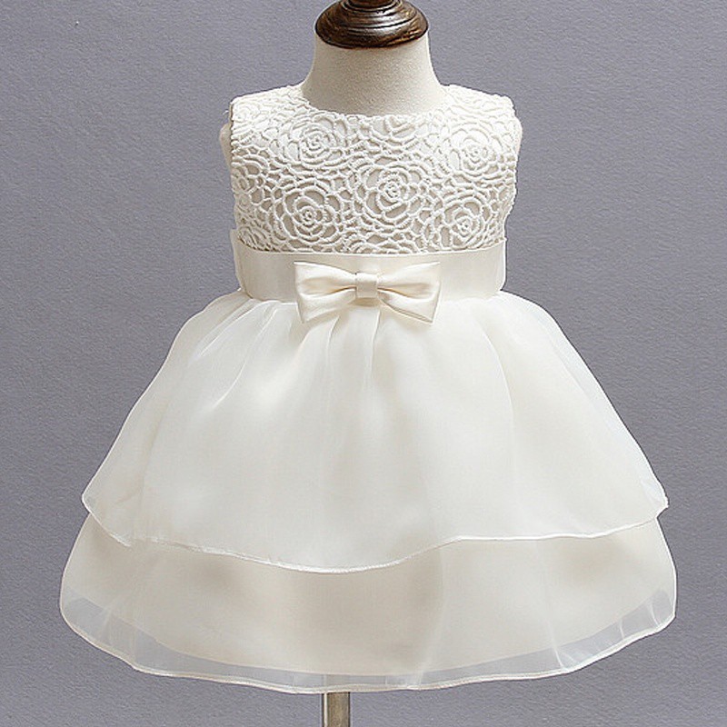 infant white lace dress