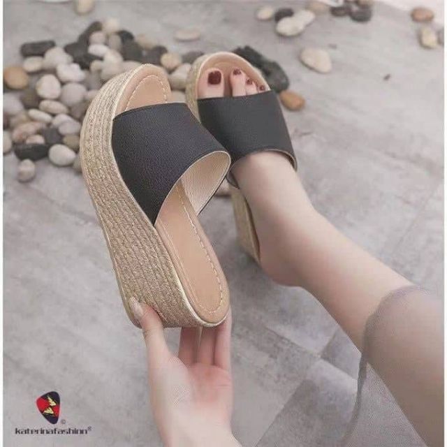 Katerina Fashion Wedge Slide Slip-On Sandals #B-90 | Shopee Philippines