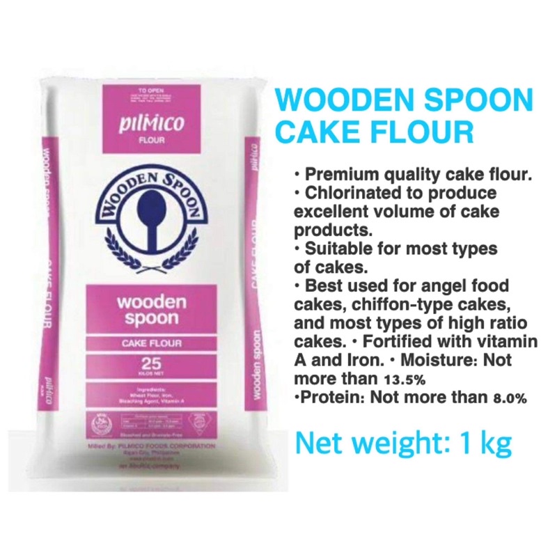 1kg Wooden Spoon Cake Flour Pilmico | Shopee Philippines