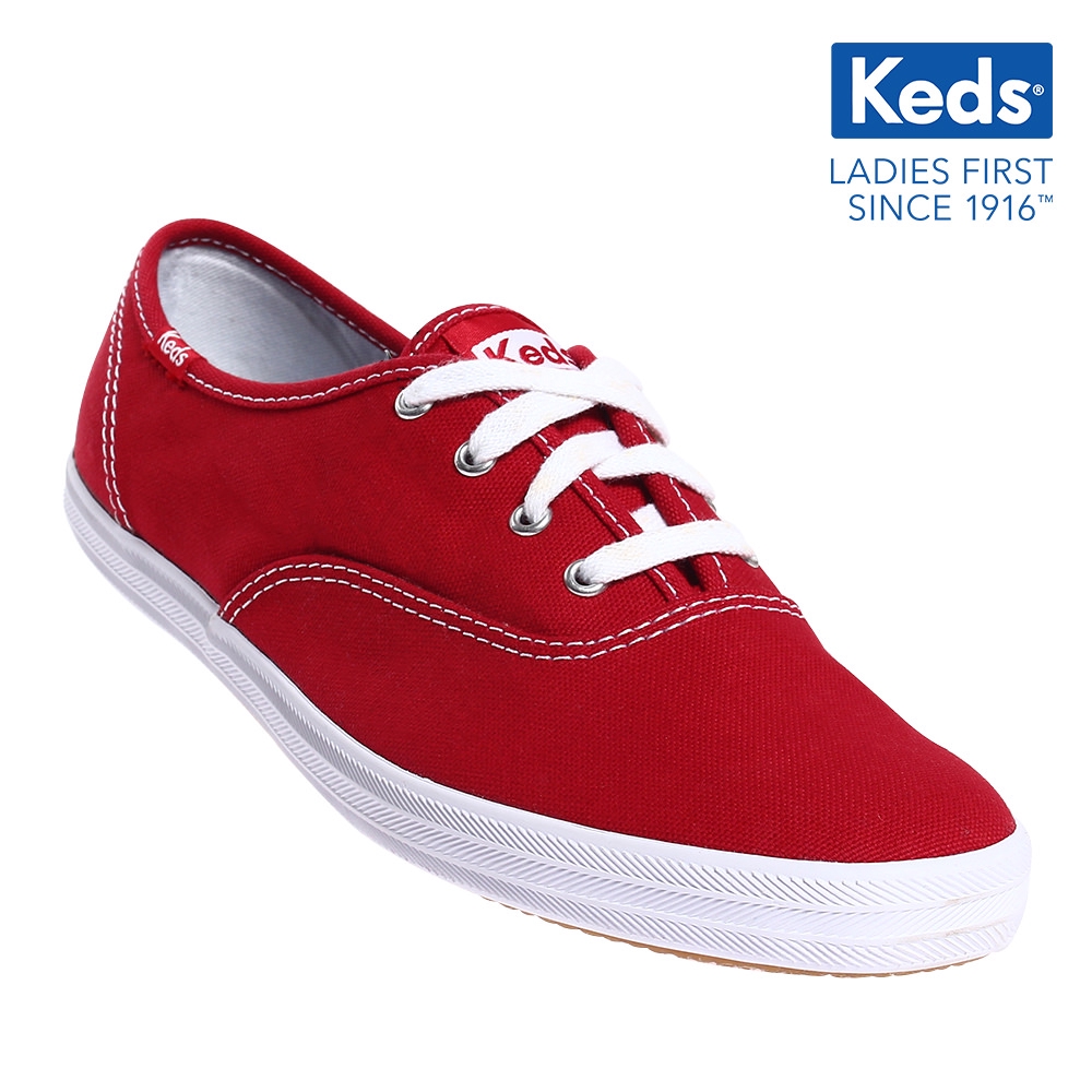 red canvas keds