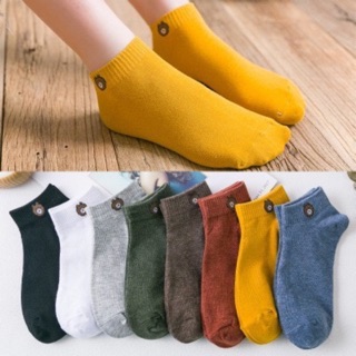 Korean Printed Bear Ankle Socks  Unisex Fashion Iconic Socks
