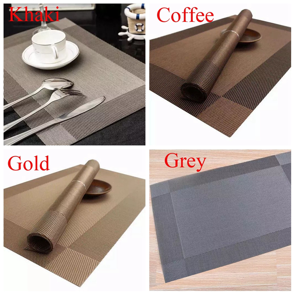 Home Kitchen Silver 7e Trading Table Mats Set Of 8 Dining Table