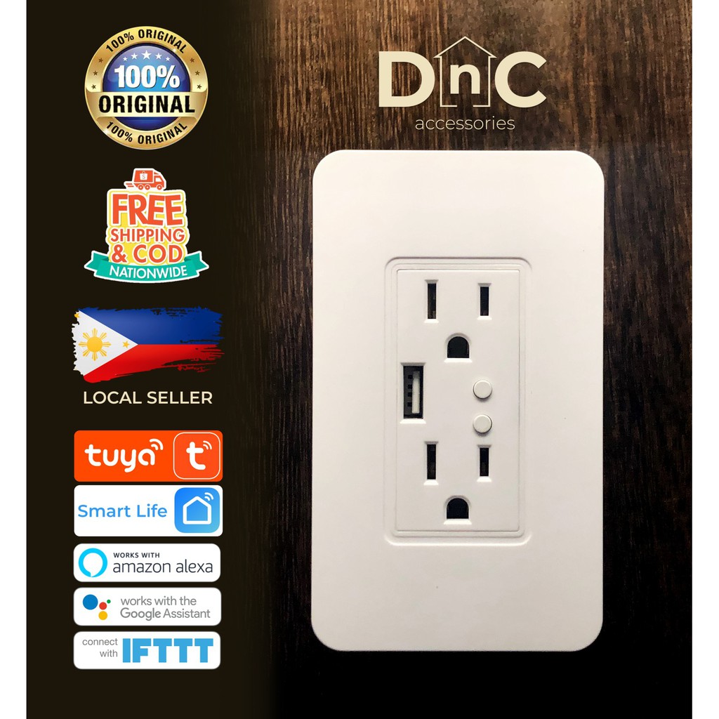 Smart Wall Outlet / Socket Plug Duplex / Alexa & Google ...