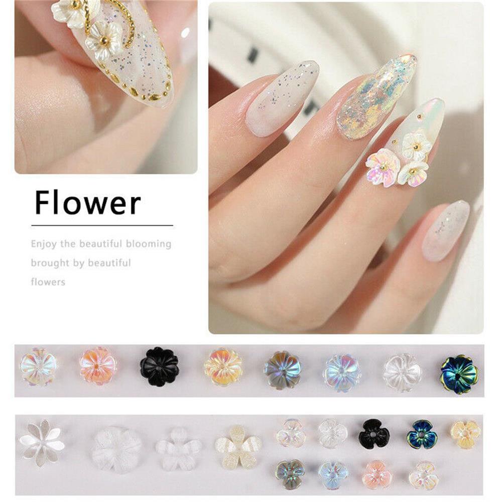 EMILEE Fashion 3D Shell Flower Mixed metal Glitters Flower Nail Rhinestones  New Colorful Nail Art Decoration Manicure Nail Jewelry Shell Beads | Shopee  Philippines