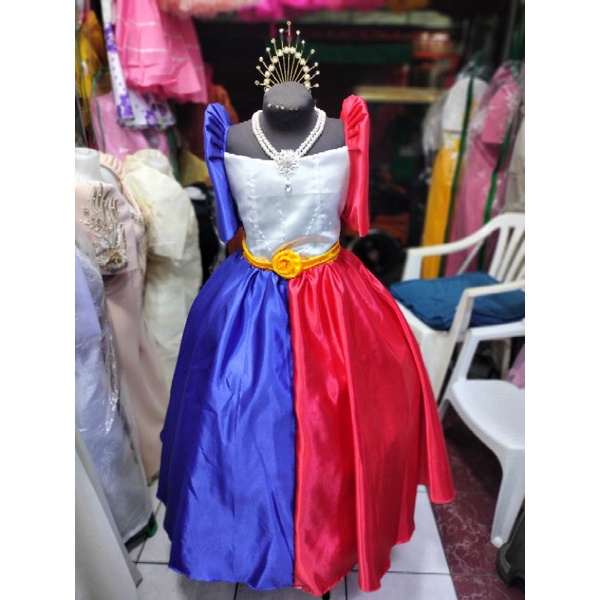 filipiniana flag gown for kids/adult