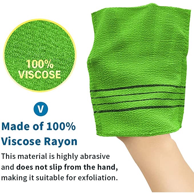 TipToe Korean Exfoliating Viscose Towel Mitt Body Scrub Glove Shopee