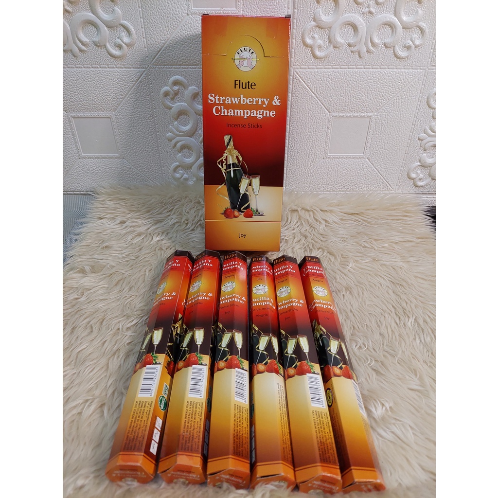 Flute Incense Sticks Pack Strawberry & Champagne (20 sticks) Shopee